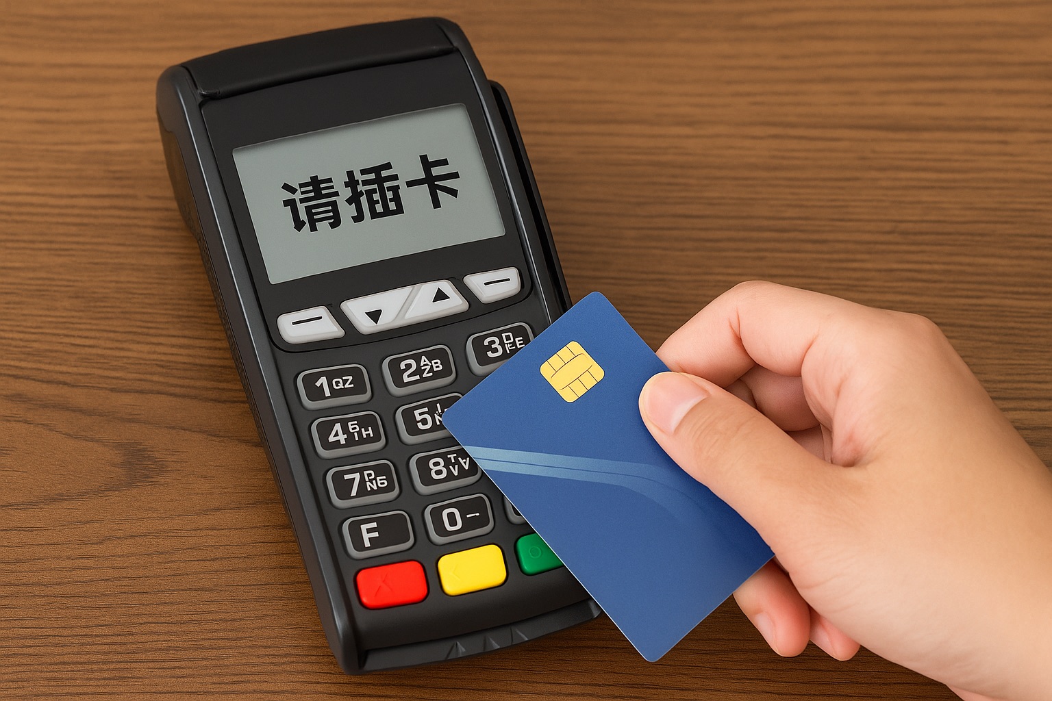 信用卡POS机刷卡显示请插卡是什么意思