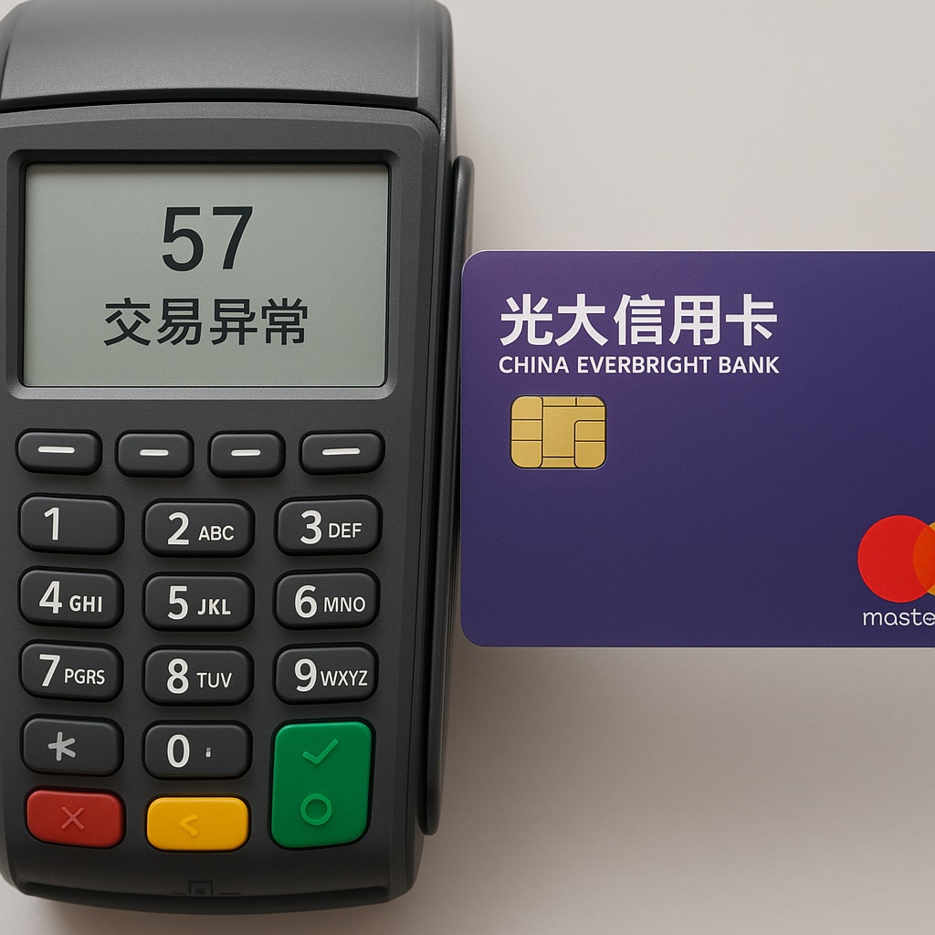 光大信用卡在POS机刷卡显示57，交易异常是什么原因？